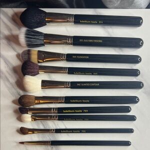 Black 10-Piece Professional Makeup Brush Set